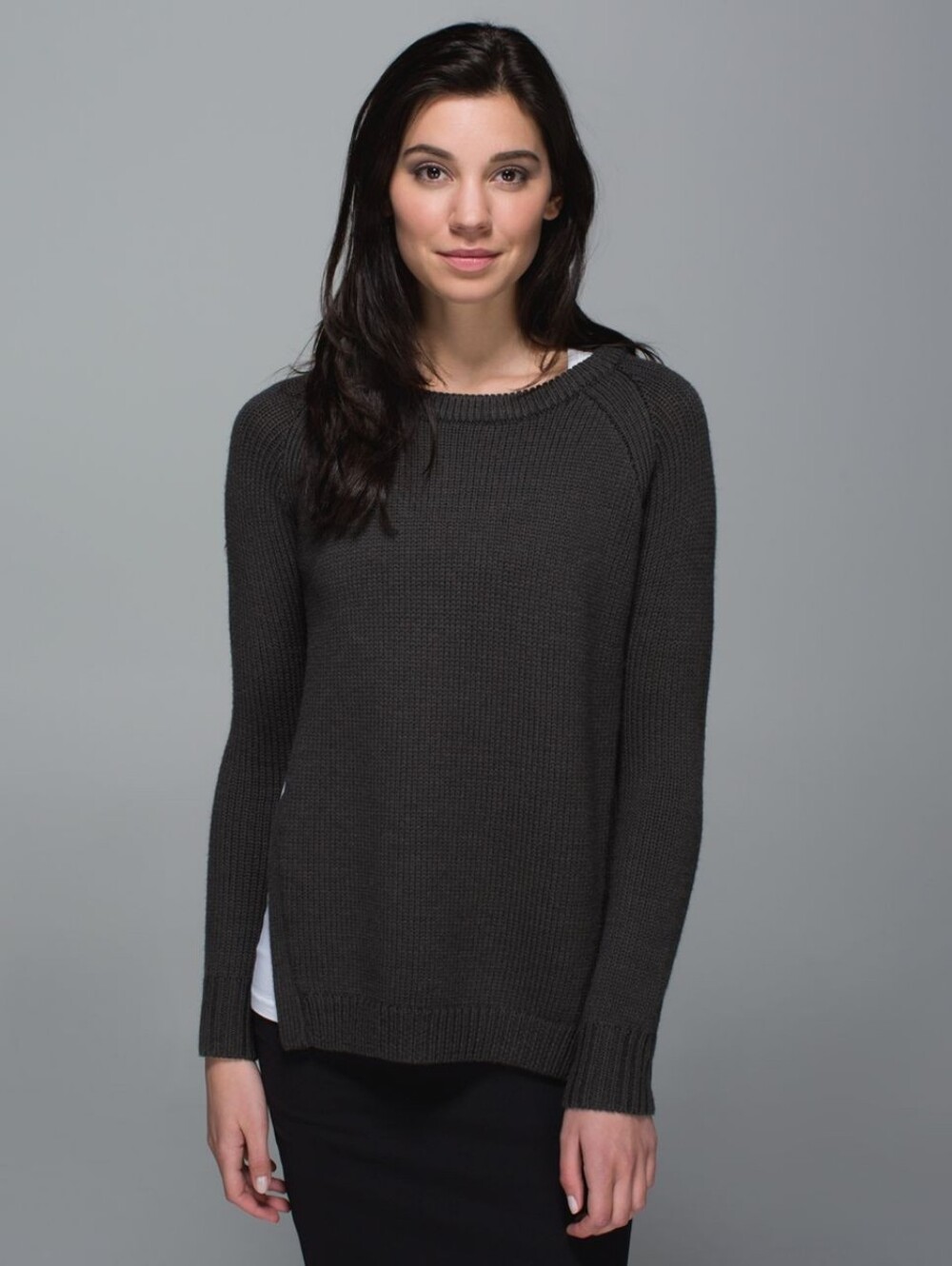Lululemon Yin To You Merino Wool Sweater Heathered Dark Wren Size 12